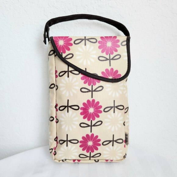 JJ Cole Collection Baby Changing Kit Pink Flowers Floral Pod Portable Bag Pad - Picture 2 of 16